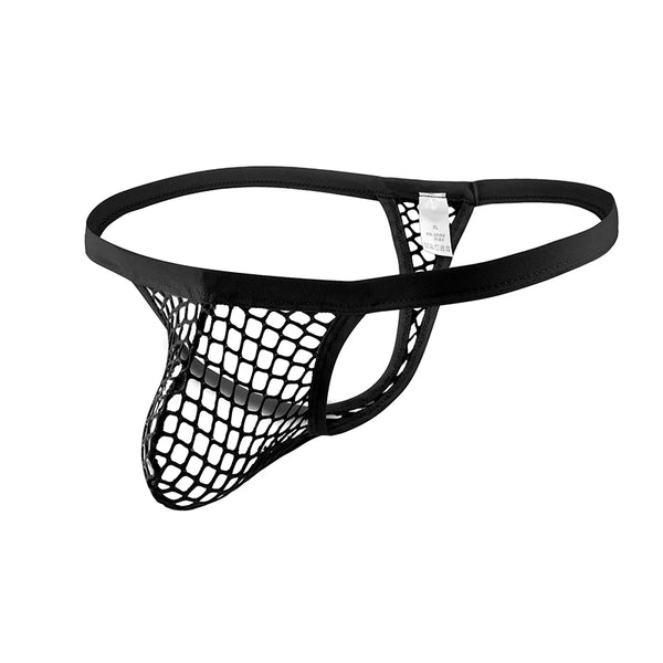 String homme en maille transparent