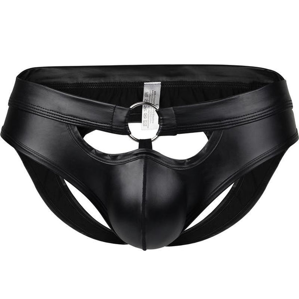 Jockstrap Homme Élégant effet cuir avec anneau en acier - Roger